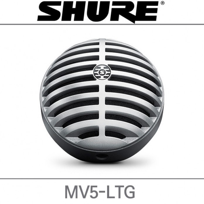 SHURE 슈어 MV5-LTG / 디지털 콘덴서 마이크 / 애플 전용 / 삼아 정품